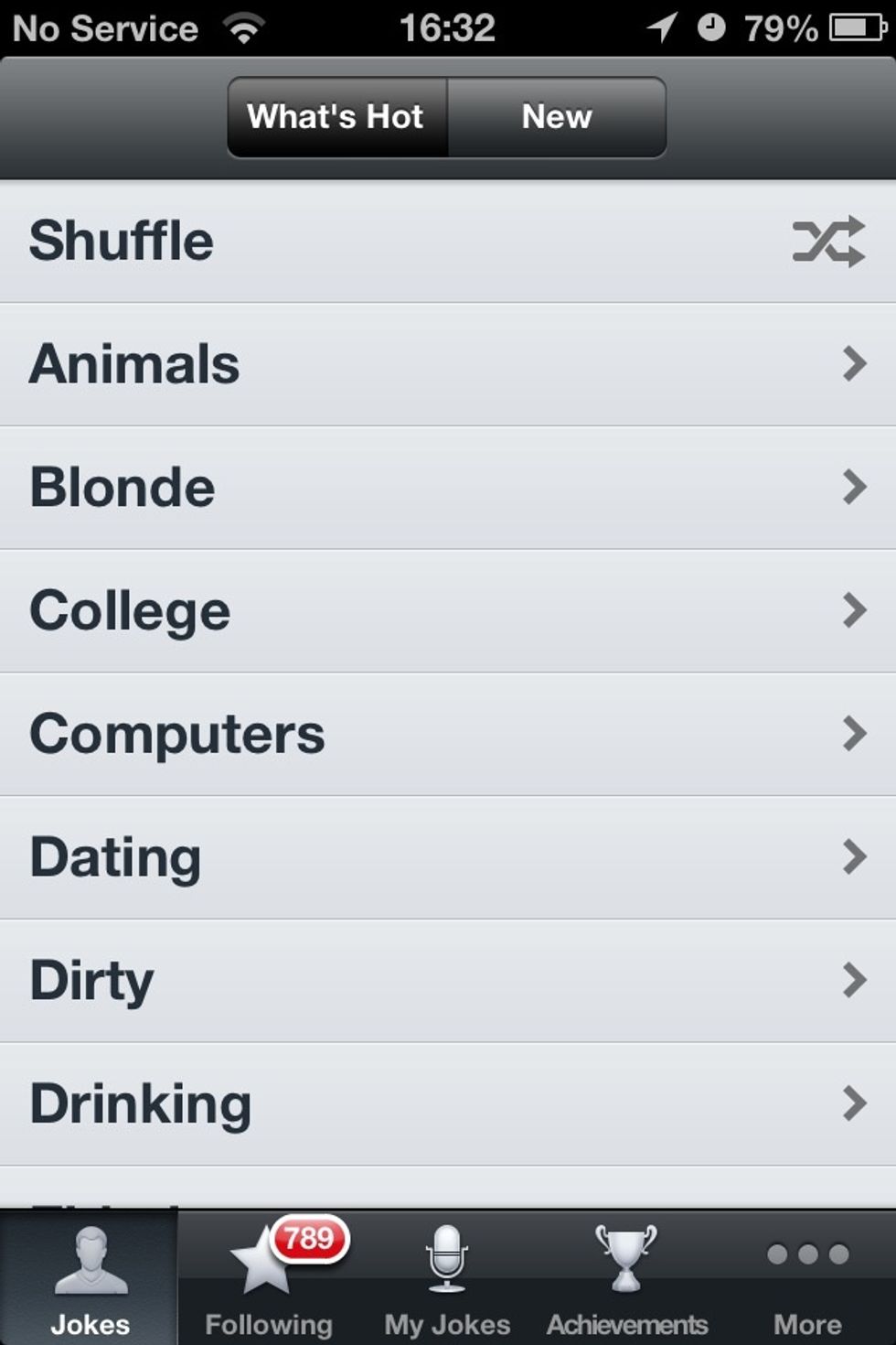 Enjoy listening a certain jokes category or simply shuffle them all.