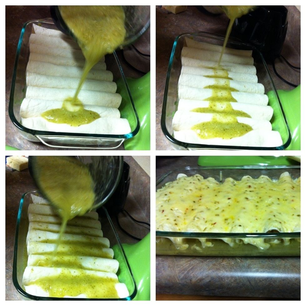 Enjoy on a dish of your choice! I made this for my green chicken enchiladas (chicken filling and over the top). I also use it with beef and potatoes and sometimes just over some tacos.
