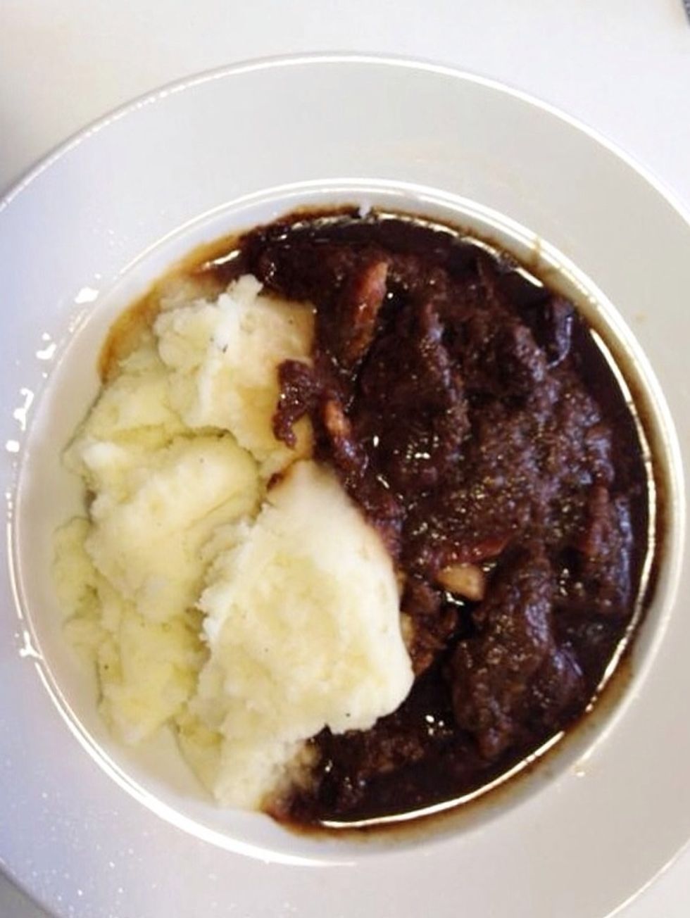 Enjoy the bouef bourguignon with a mash..