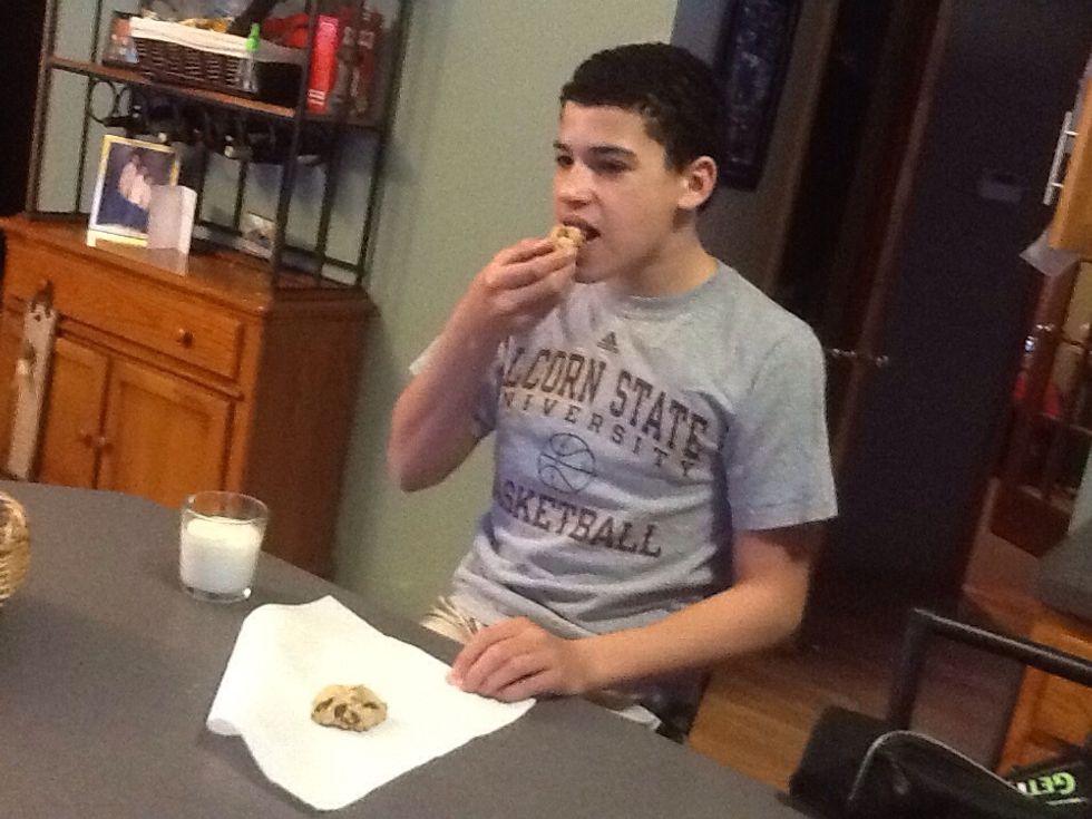 Enjoy with a cold glass of milk.