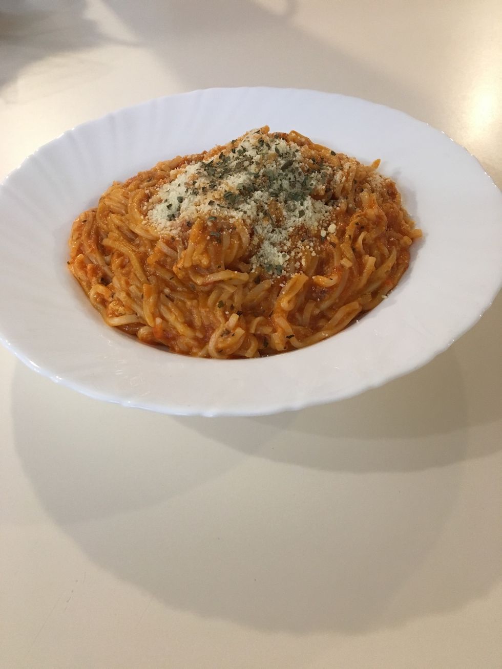 Enjoy with a sprinkle of Parmesan and basil leaves(optional)