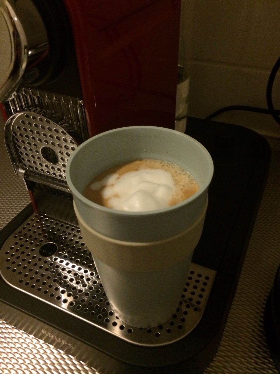 Enjoy your homemade caf\u00e9 latte!