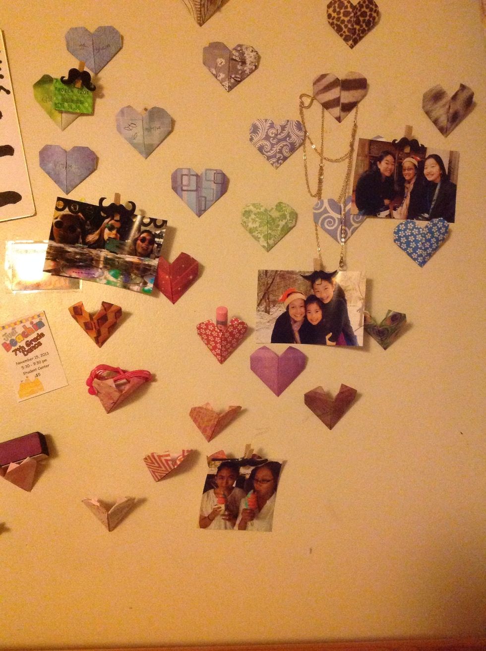 Enjoy your origami heart! If you open up the back of the heart, it can hold small things like lip gloss.