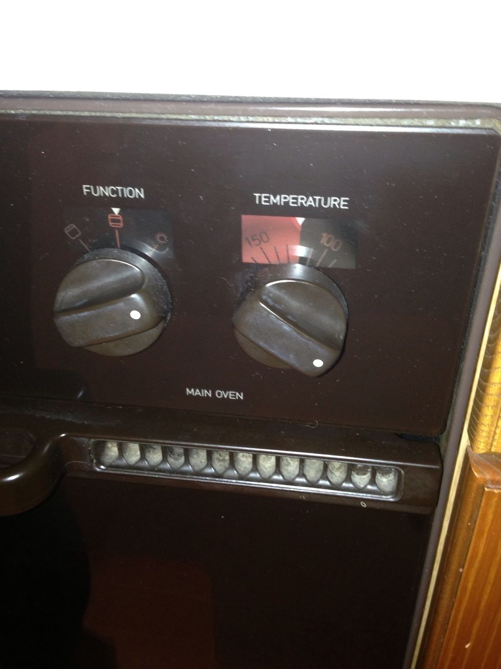 Ensure oven is pre-heated to a low temperature 120oC.