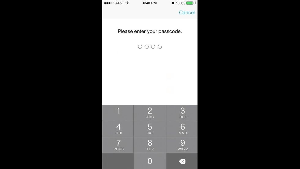 Enter a 4 digit passcode. It will asked you to input the passcode twice to confirm. Now click the home button.