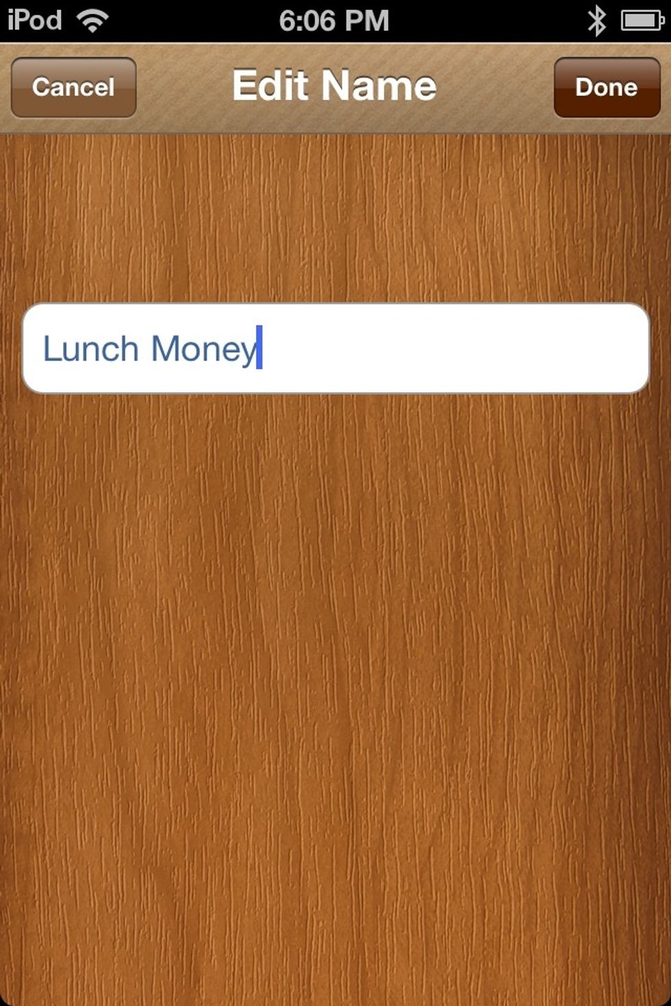 Enter a name for the new envelope and then tap DONE.