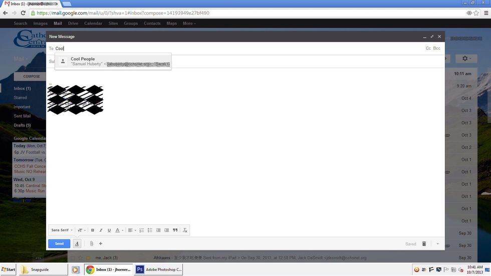 Enter the group name! Now you can send emails to everyone in your group!