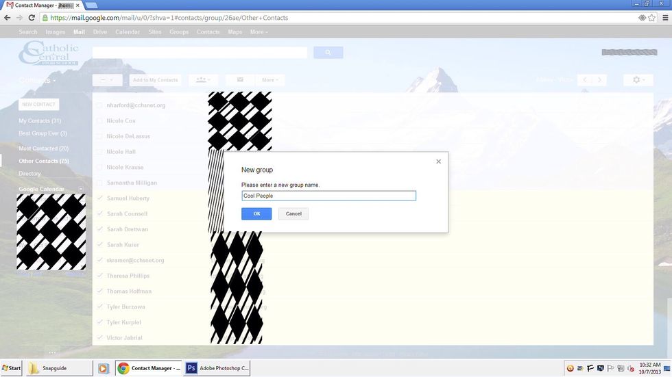 Enter the group name