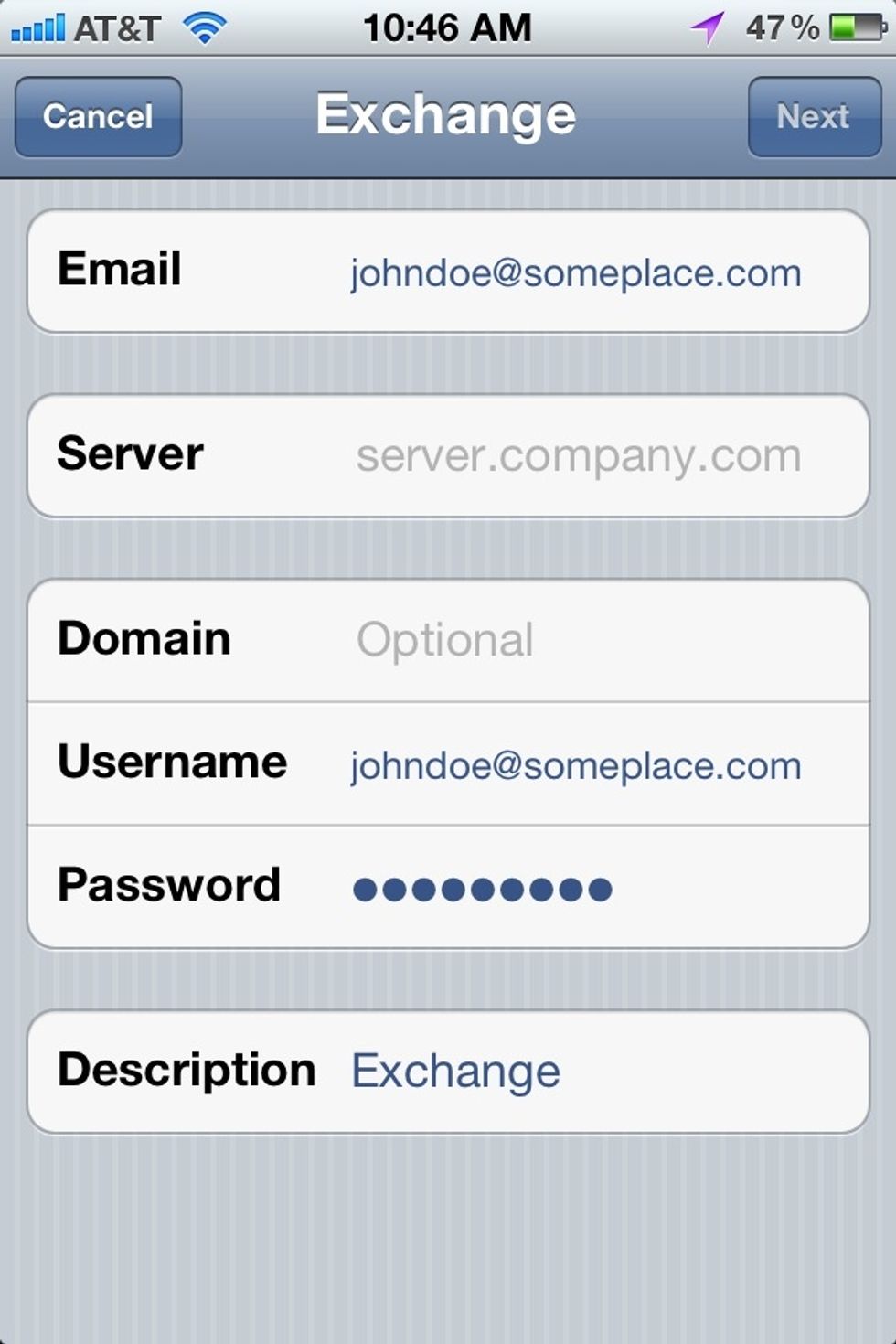 Enter the server name