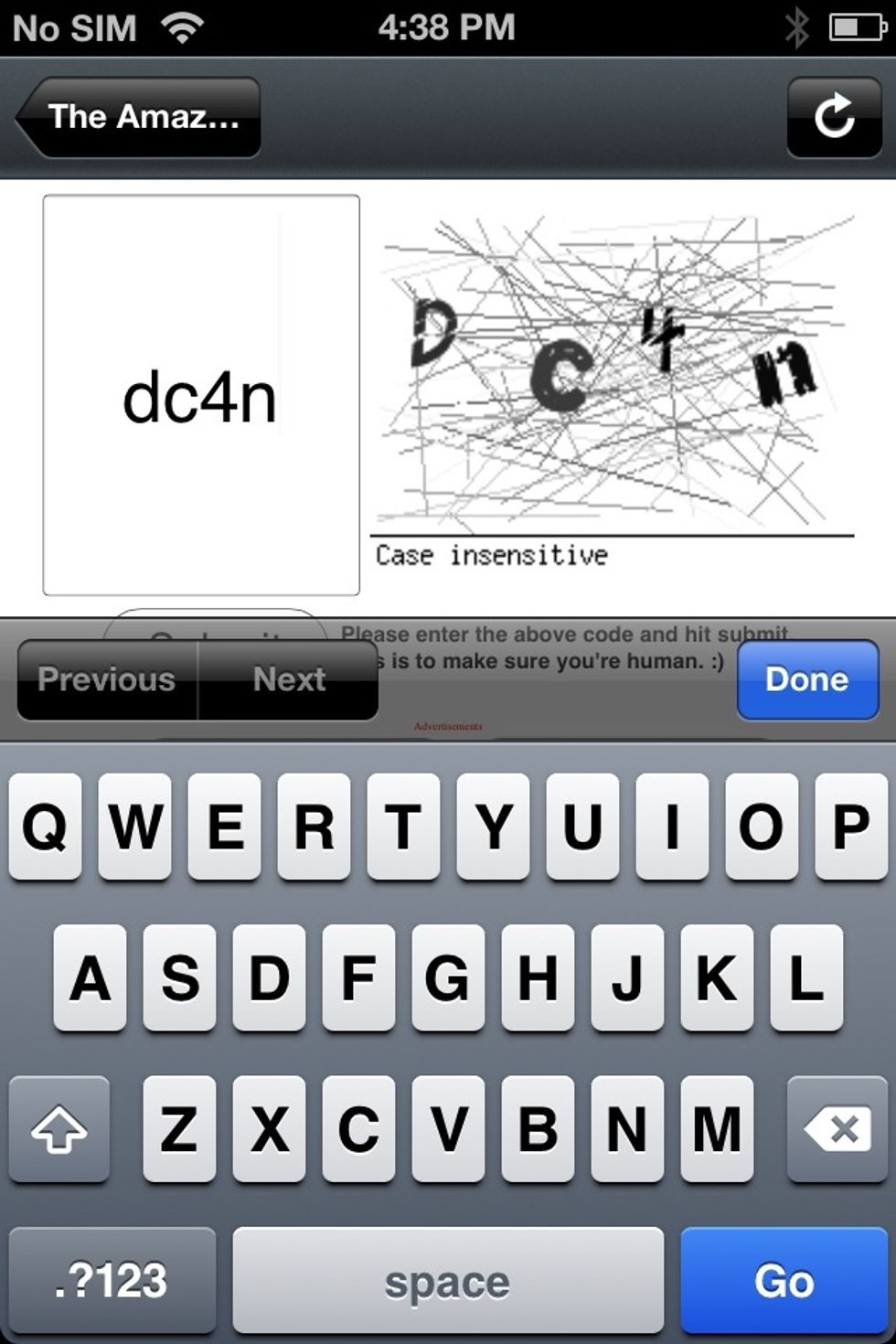 Enter the text shown. Letter case does not matter.