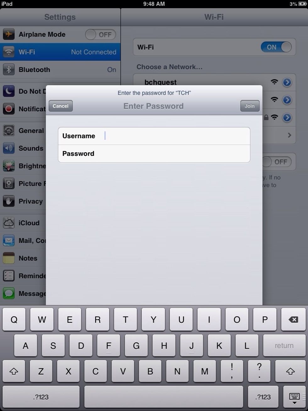 Enter you BCH user name and password. This is what you would use to access your email on  the hospital's computers.