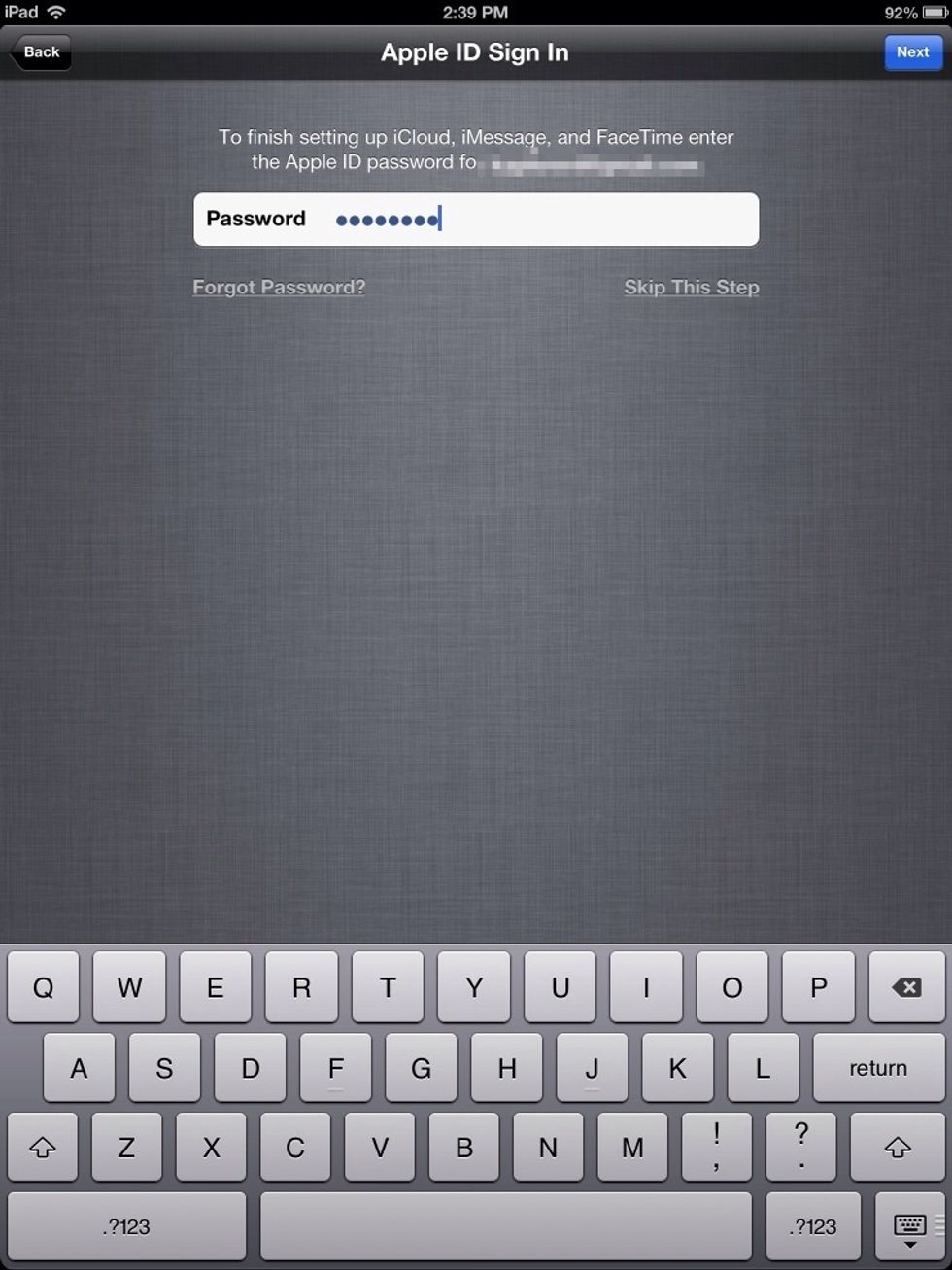 Enter your Apple ID and password.