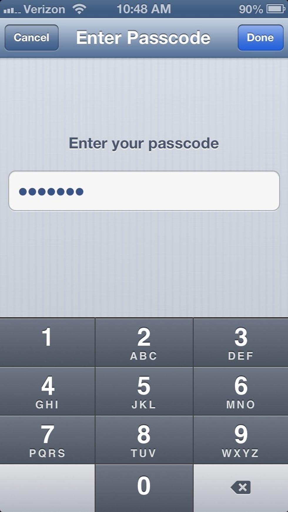 Enter your device Passcode (if applicable).