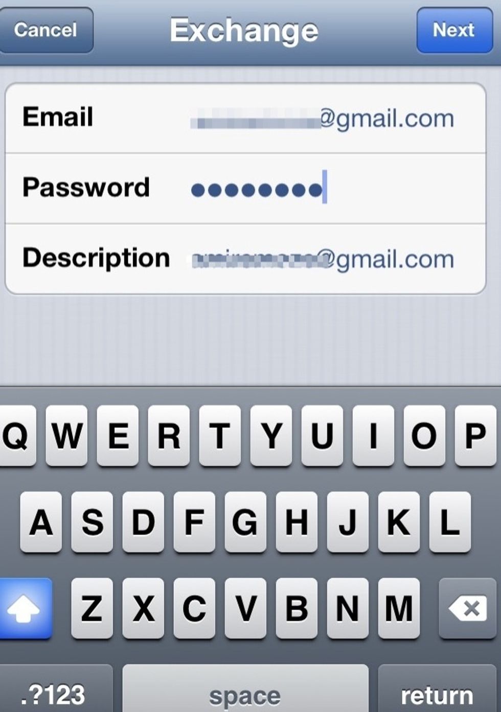 Enter your gmail email address and your gmail password.