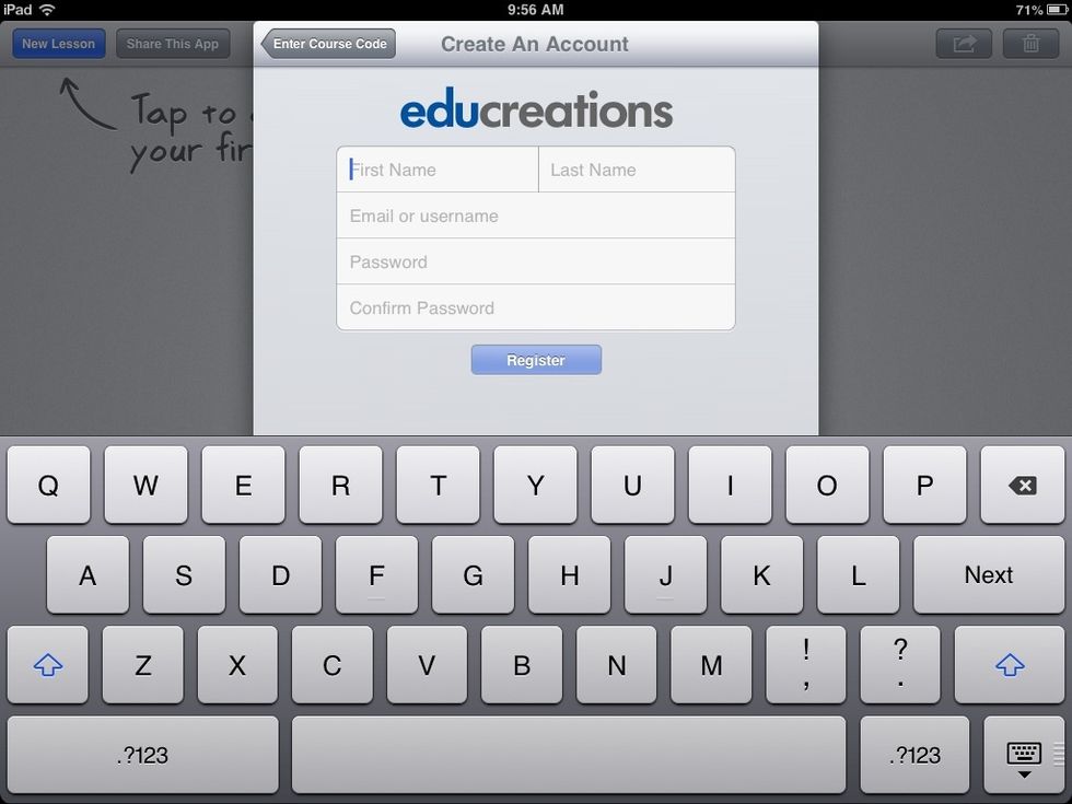 Enter your information, creating an appropriate user name.