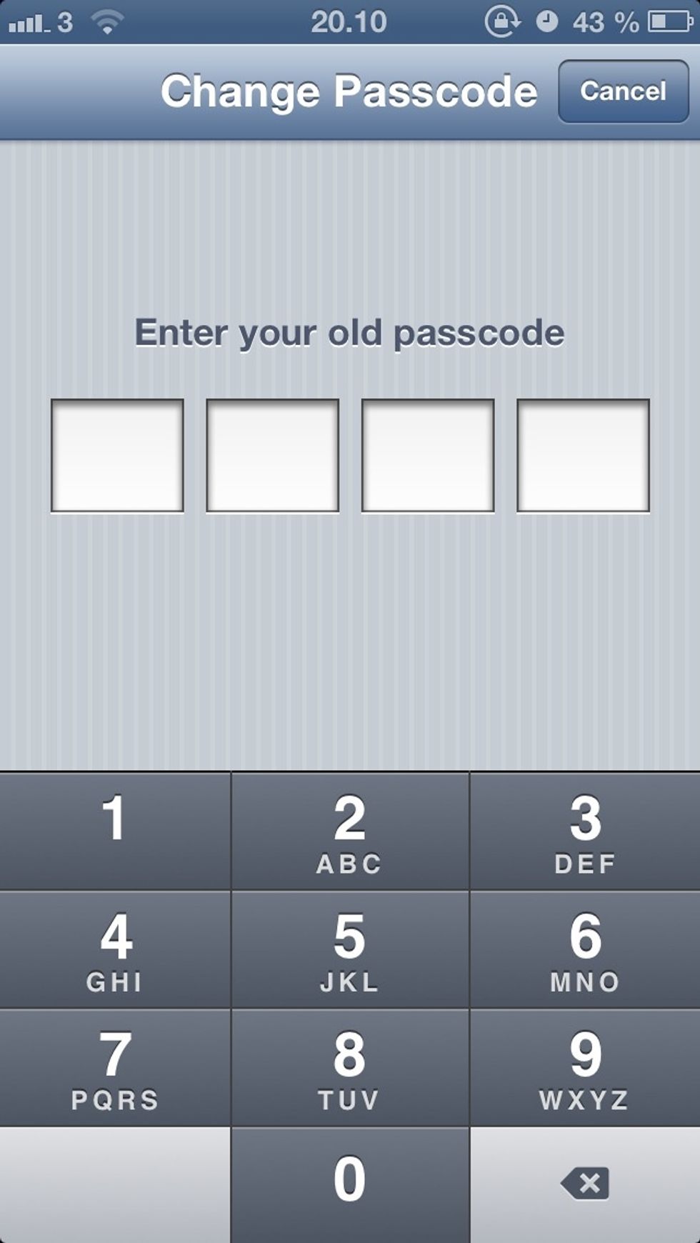 Enter your old password