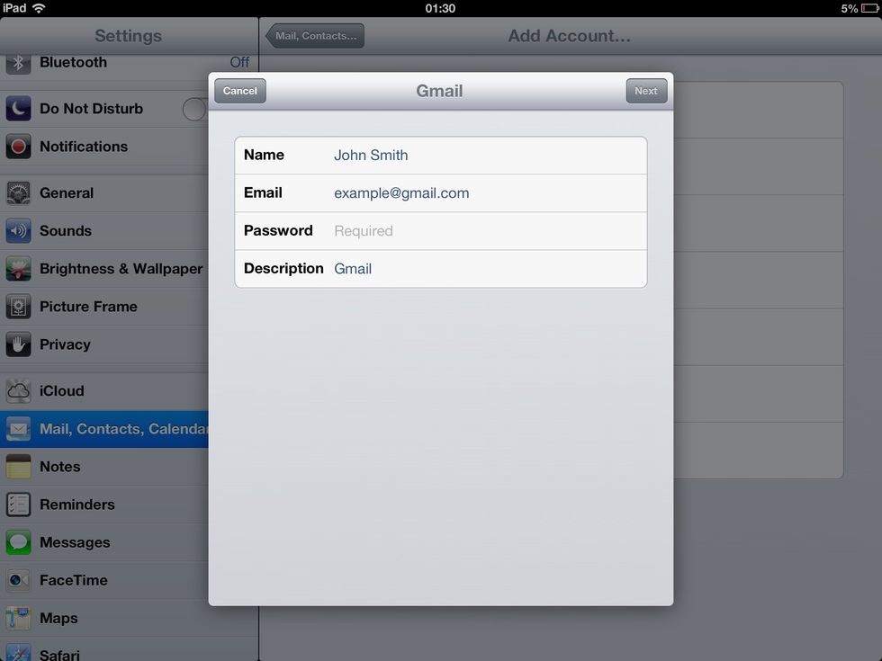 Enter your personal details and then tap done