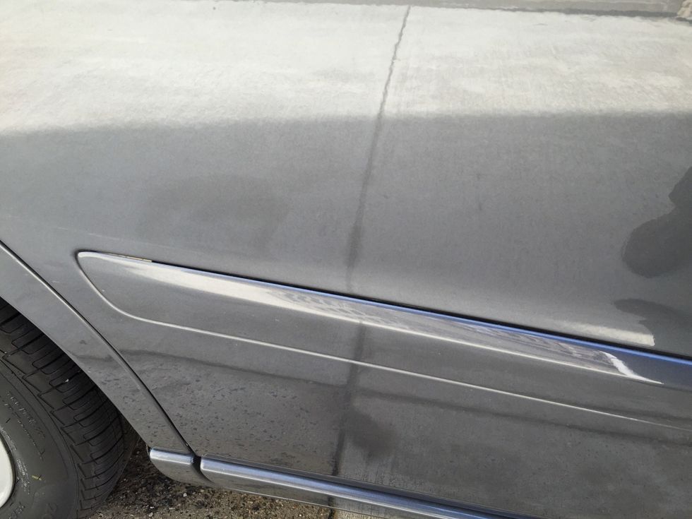 Entire area free of scratches, cleaned and buffed.