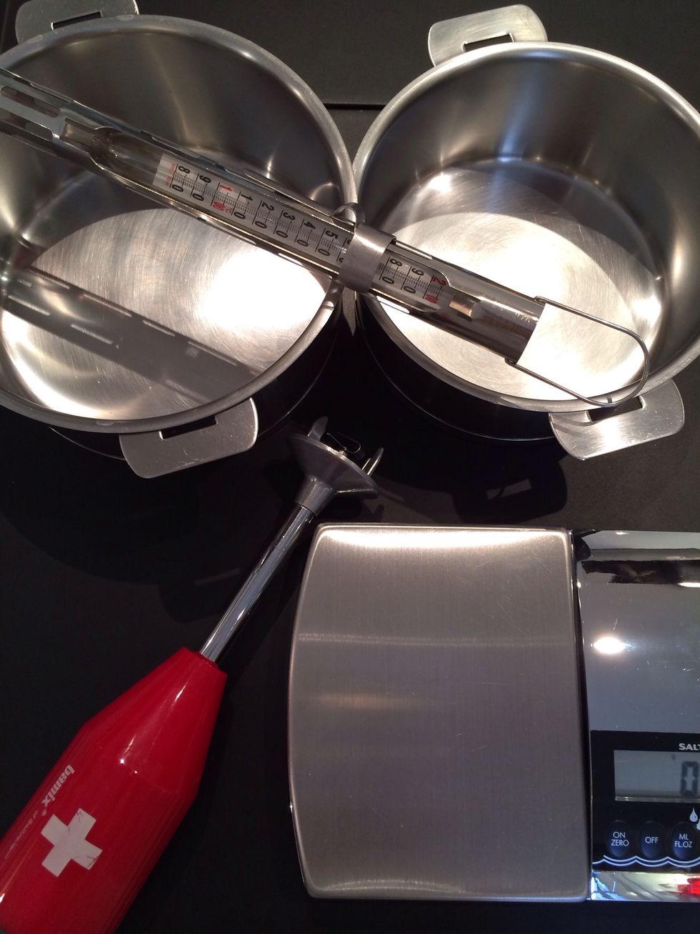 Equipment needed. Scale, pastry (thermometer..if you have) cooking pots one to boil the chestnuts and one to make a sugar syrup