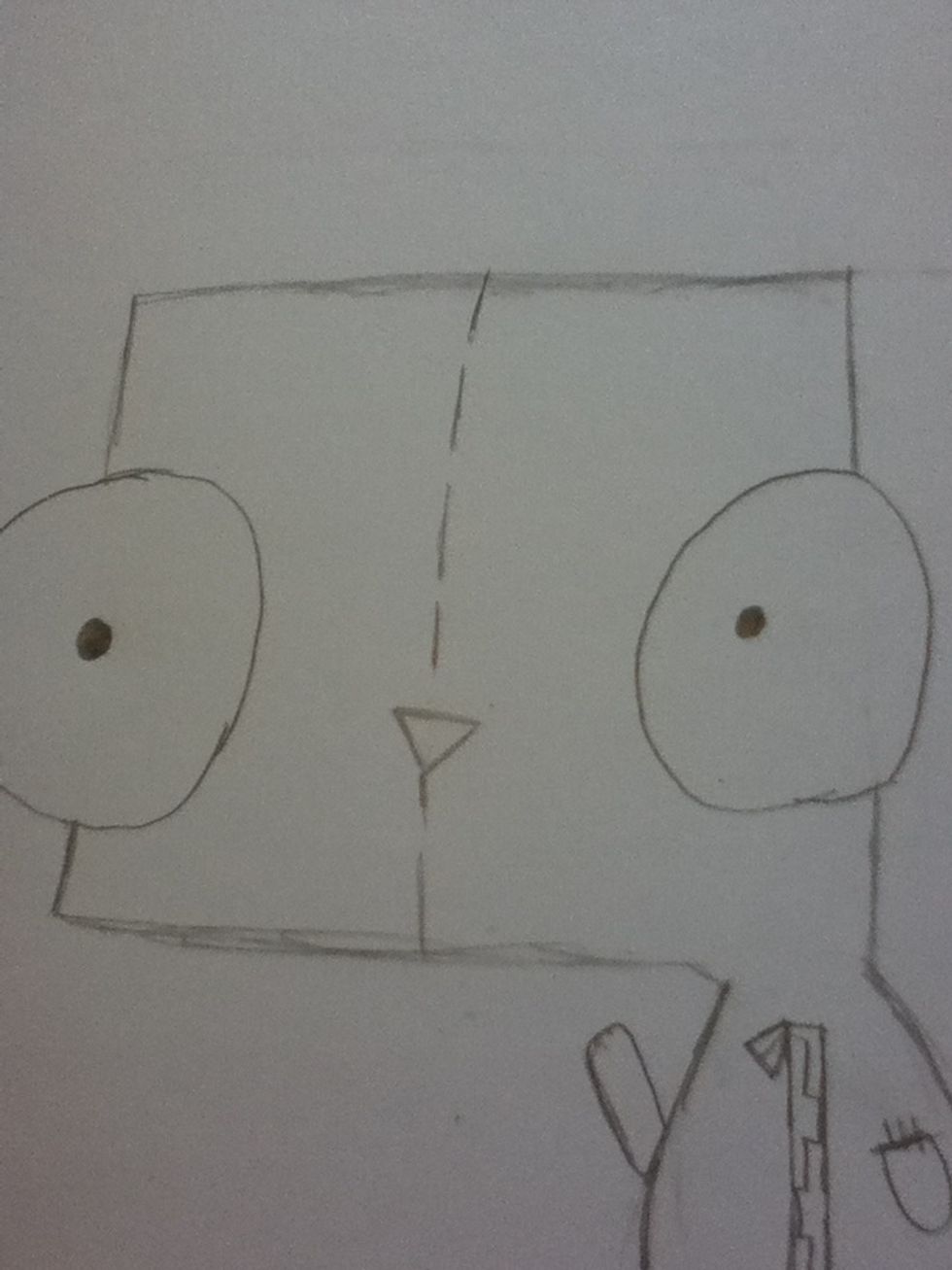 Erase a bit to make room for his nose.