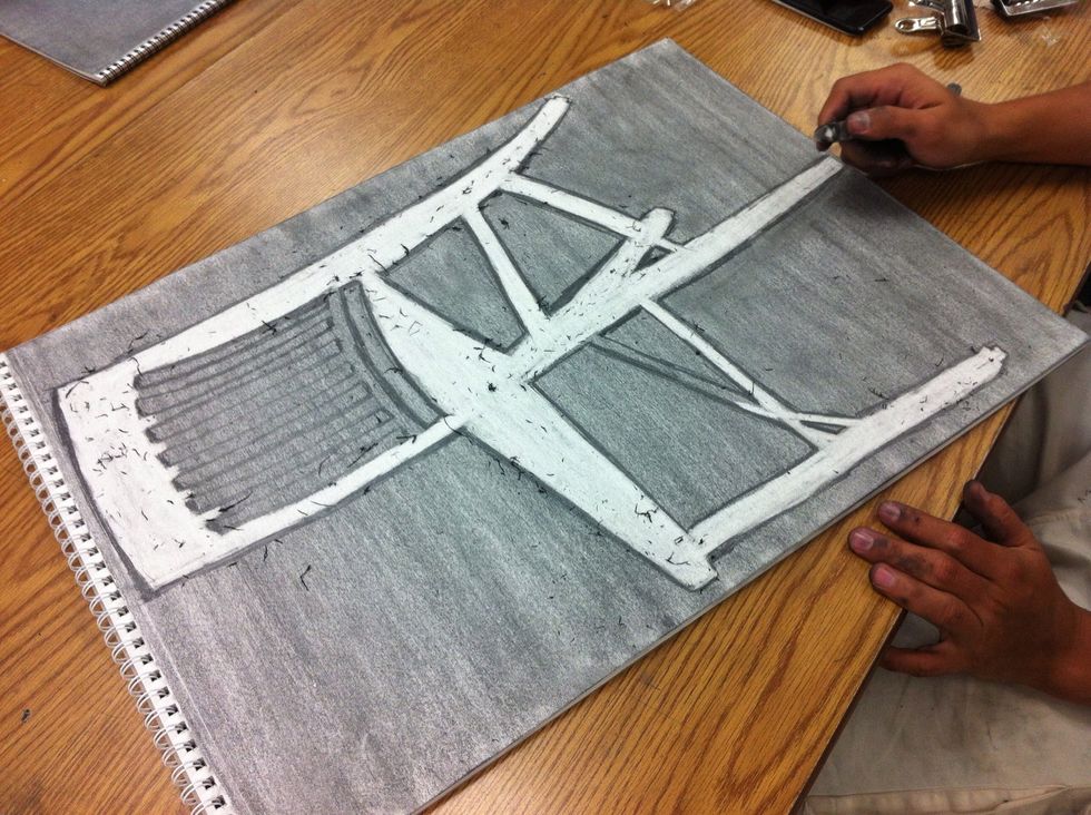 Erase either the negative space or the positive space.