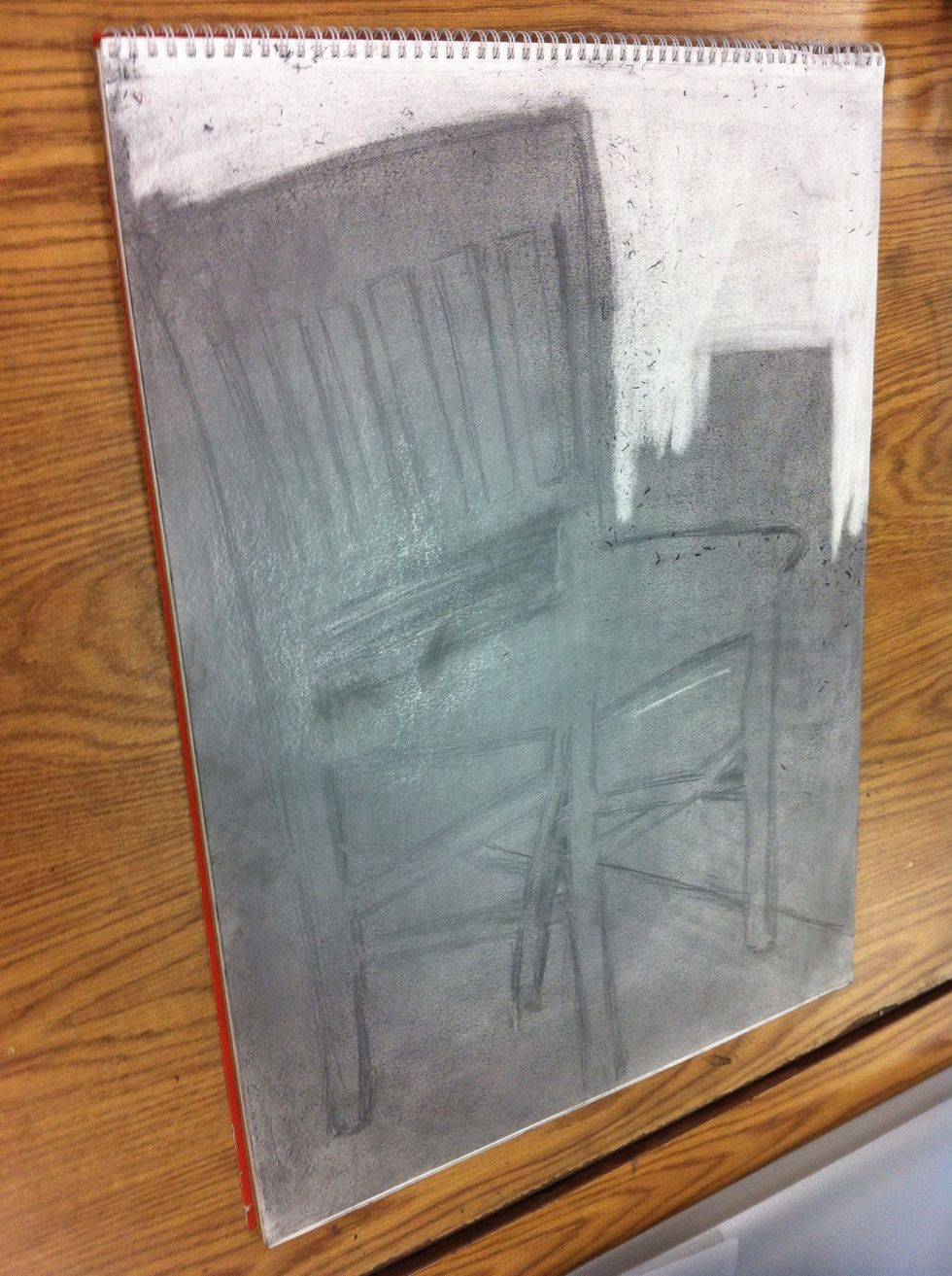 Erase either the negative space or the positive space.