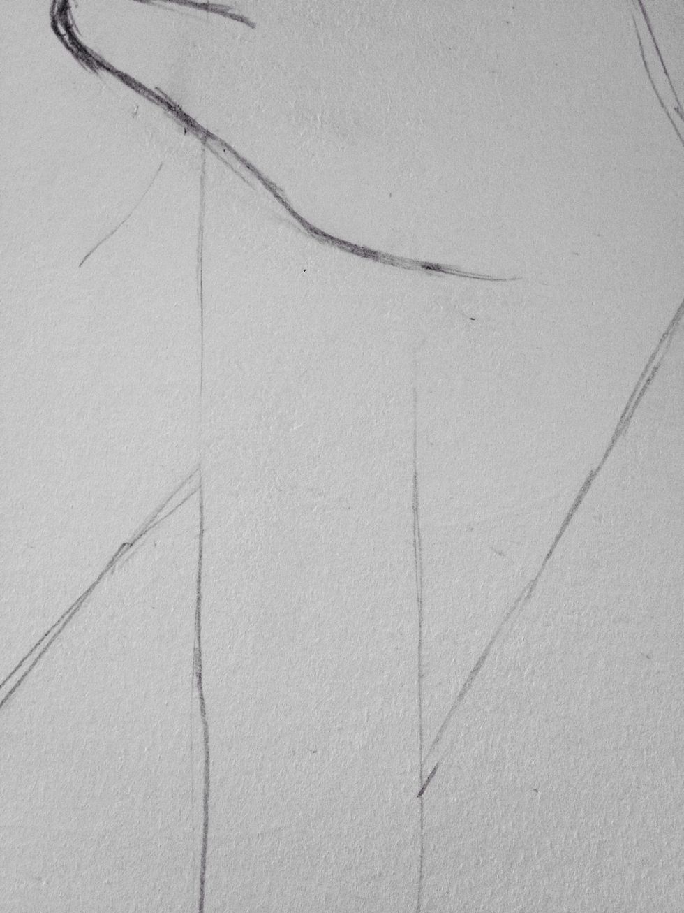 Erase the arm line on the staff.