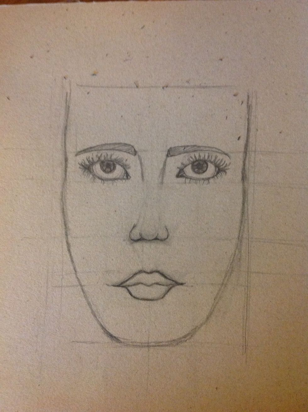 Erase the center of the long of the nose. Left only the tops.