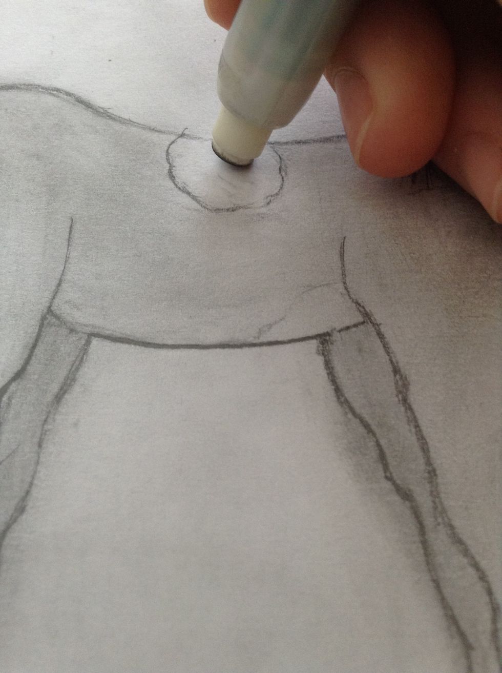 Erase the inside of the spots for definition