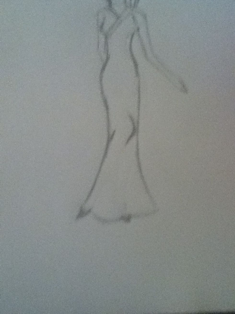 Erase the legs except for the two marks you made. Now you can see where you need to make more creases.