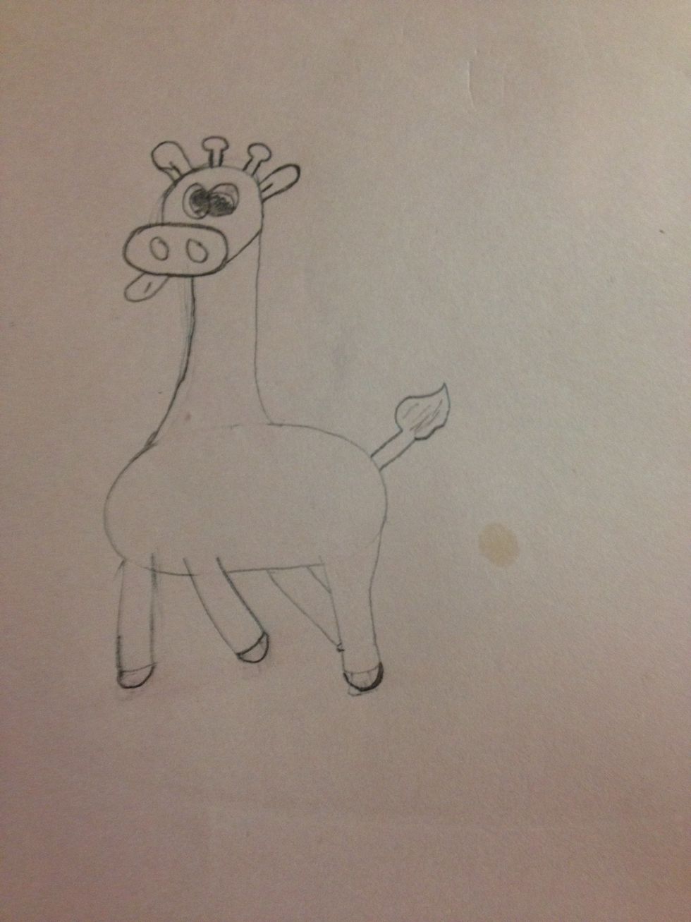Erase the lines in the legs and add a tail.