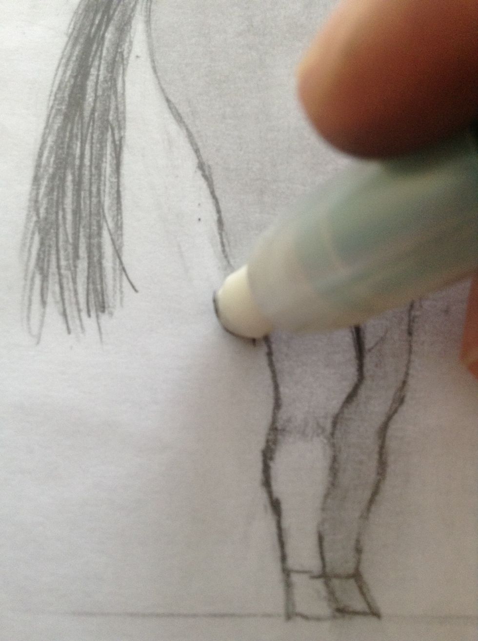 Erase the outline because when you smudge you WILL get it smudge outside the lines, it happens whenever you draw ANYTHING