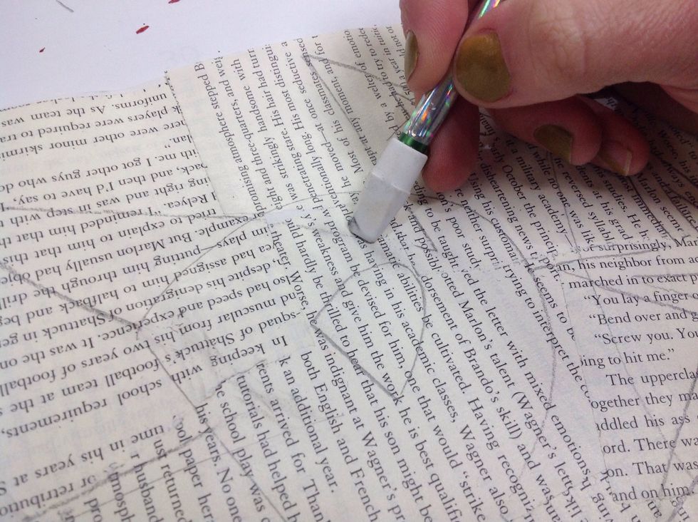 Erase where the background shape overlaps the word that is in your foreground.