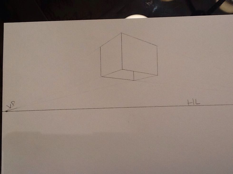 Erase you lines. To create an open box, draw a vertical line from the back corner.