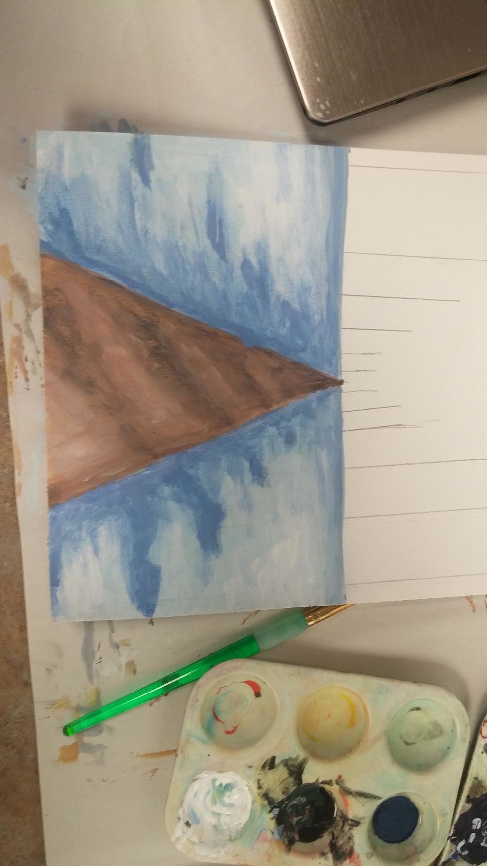 Especially for winter mix another shade color. This one has more purple blue hue. Start making snow piles and the shade of the trees with this color