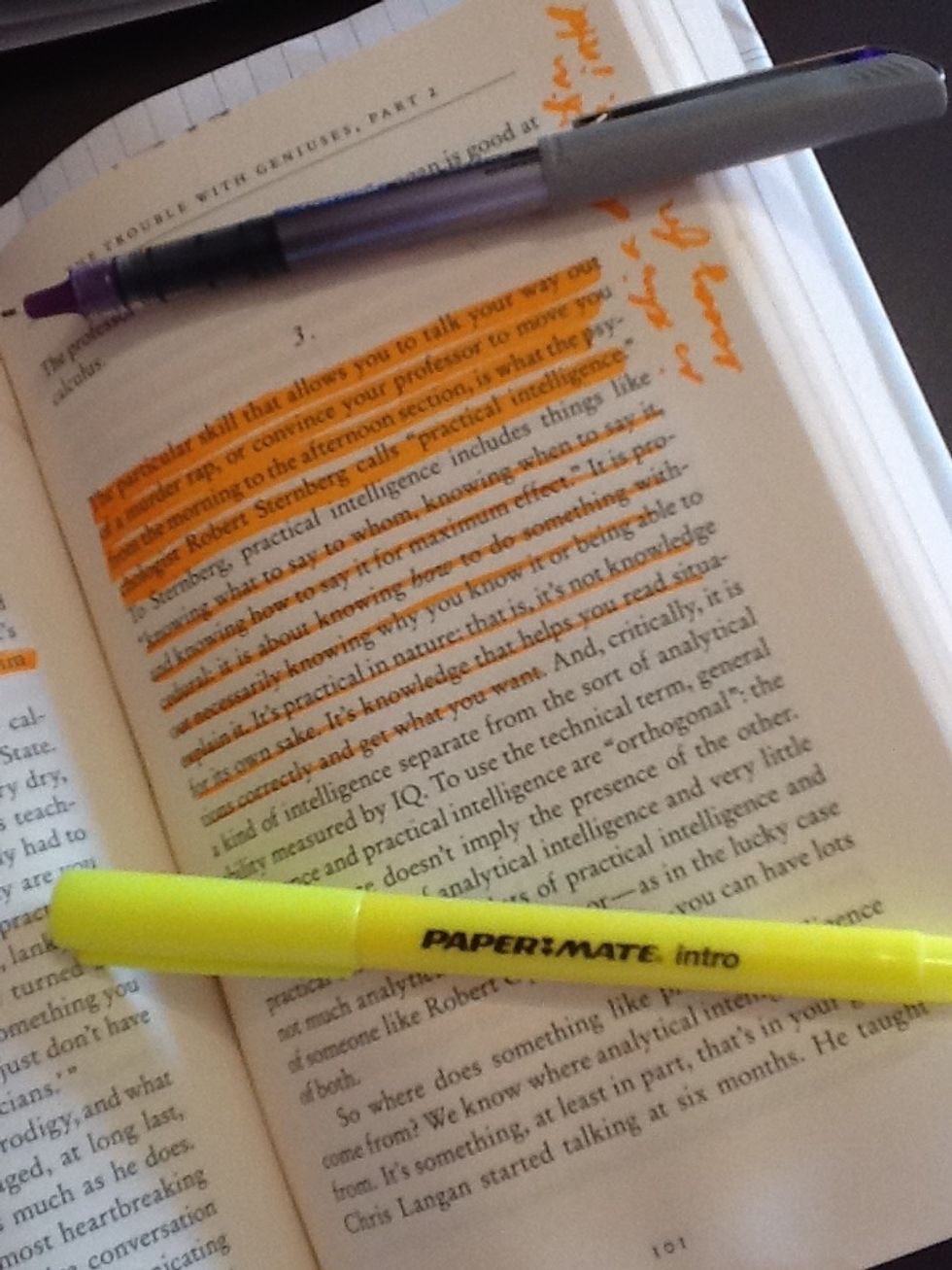 Especially if a selection is long, start highlighting or taking notes--on your response and on the author's ideas--even during your first reading. This helps you keep track of important ideas.