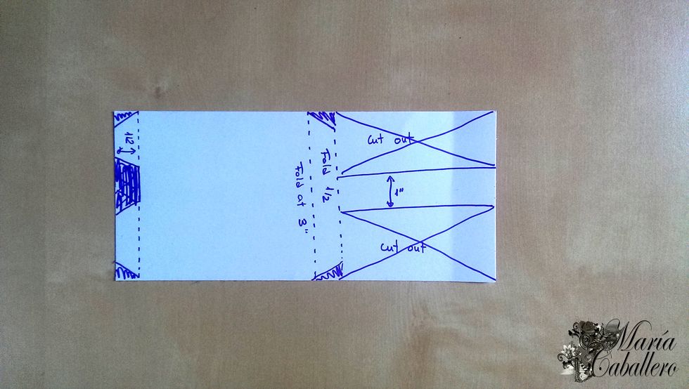 Esta pieza pese a ser blanca es la misma q la anterior os la he puesto en blanca para que ve\u00e1is bien las l\u00edneas de plegado y de corte.Las l\u00edneas discontinuas son para plegar.