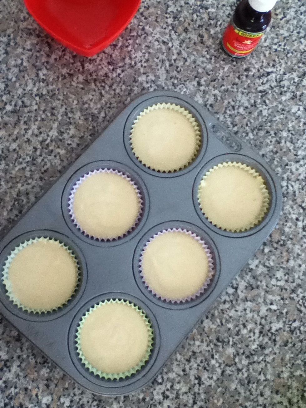 Evenly spoon into your cupcake cases and bake for 10 - 15 minutes