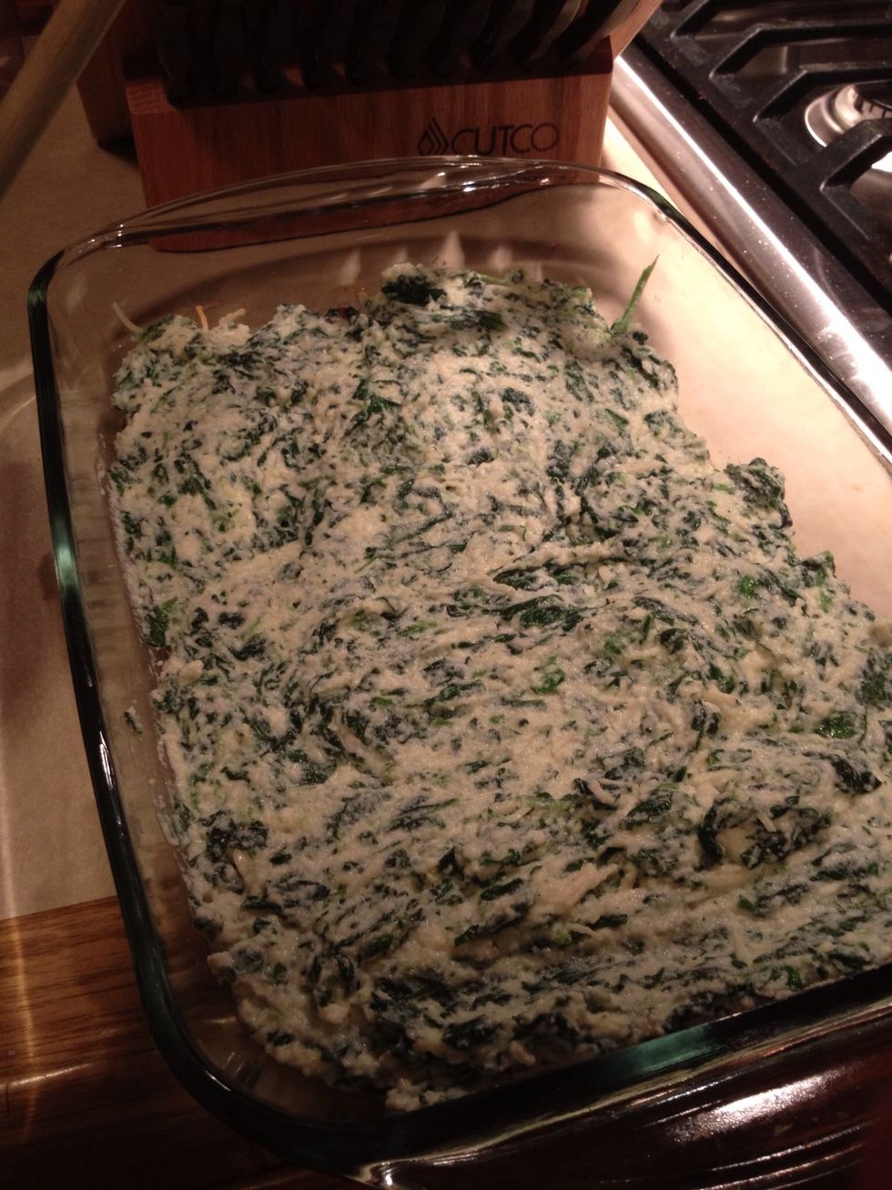 Evenly spread on the entire pan
