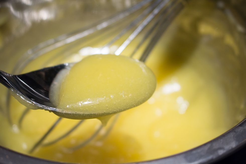 Eventually this is the texture and colour of your homemade lemon curd! Put in a container & store for up to 1 week. Next step we'll make the lemon curd mousse.