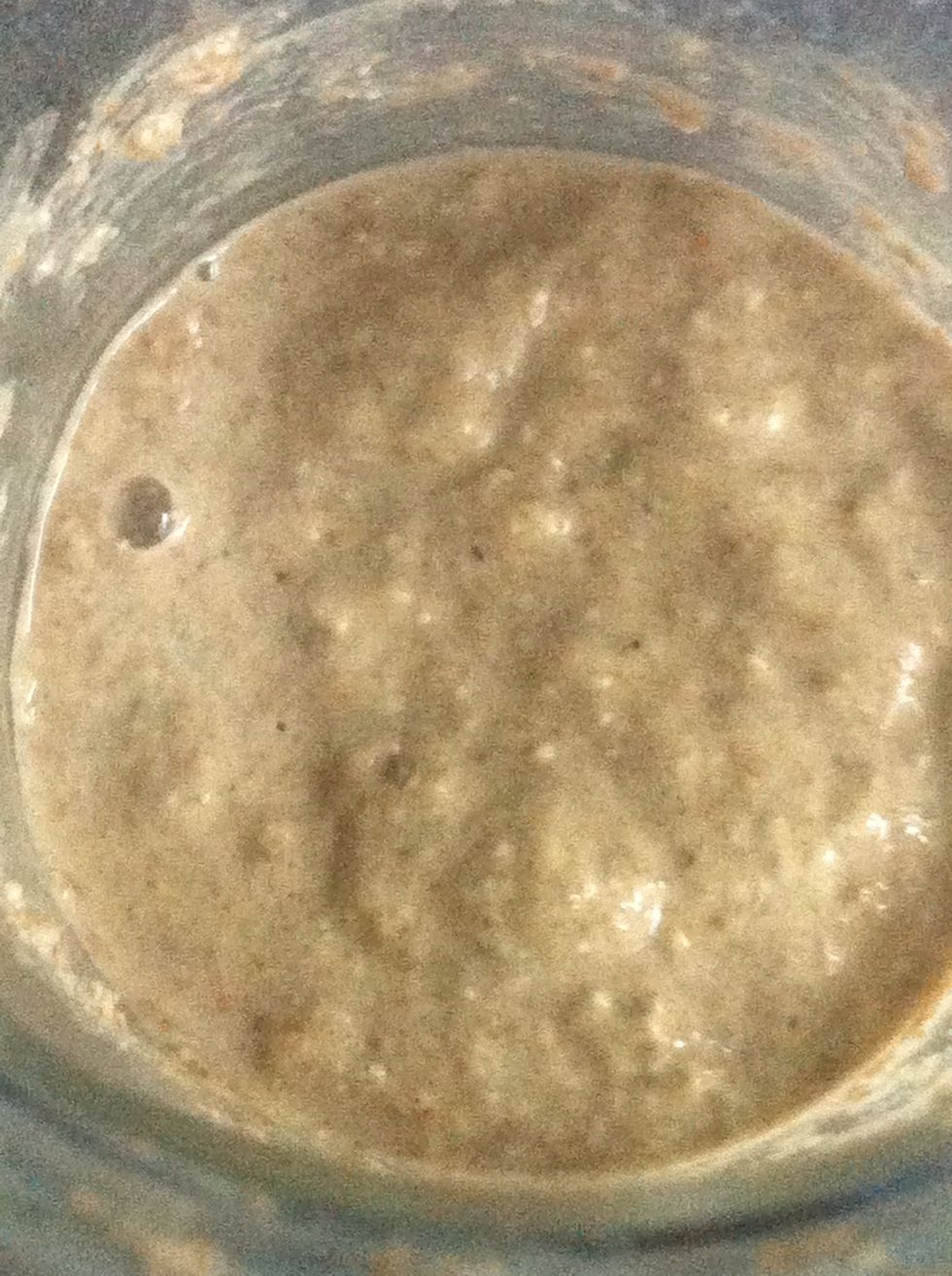 Every 12 hours or so, stir the mixture and re-cover. The first bubbles are starting to appear.
