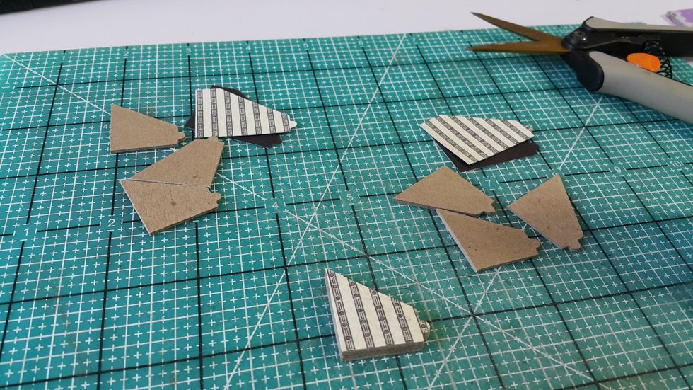 Every legs width 1", which consist of three pieces of chipboard and cover with paper on both sides