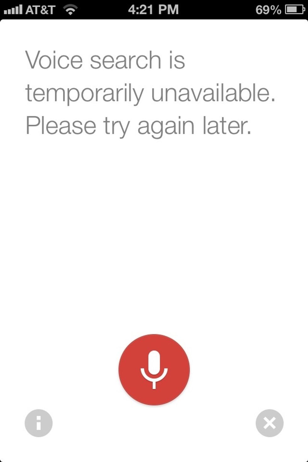 Every once in a while I'm getting this message. It's only happened a few times but every time it's happened I just ran the search again and it worked. Much be a glitch. I'm sure they'll fix it soon.