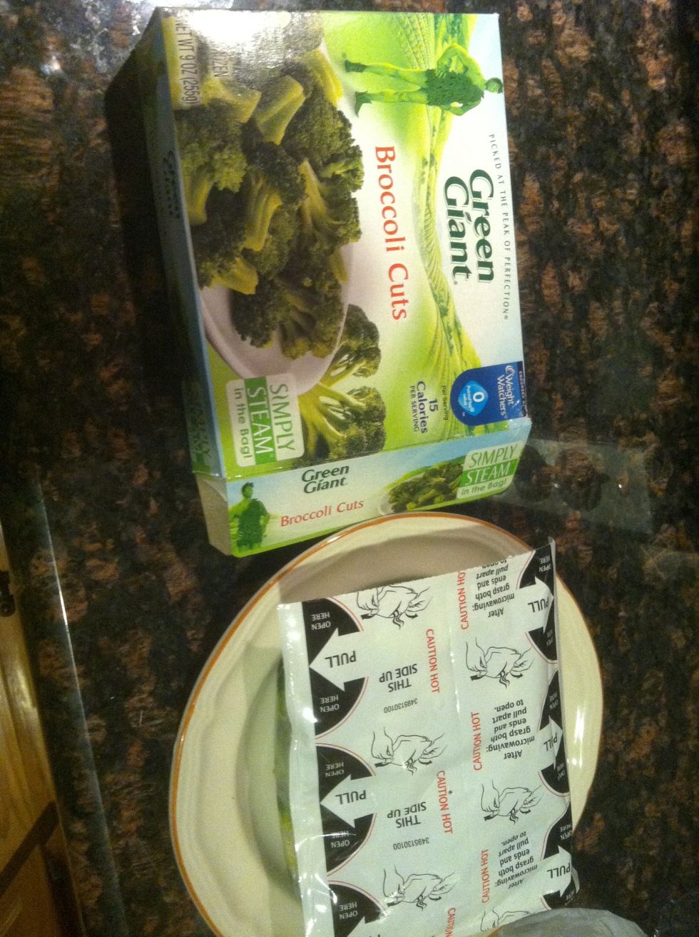 Every vegetable comes with a microwave steaming option nowadays, so I got the green giant broccoli. Follow directions on box.
