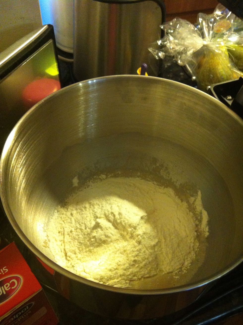 Everything but the butter into the mixing bowl in this order...  Milk + Egg Sugar Yeast Bread flour Salt  This is so that the yeast first gets fed with the sugar and the milk warms it up.