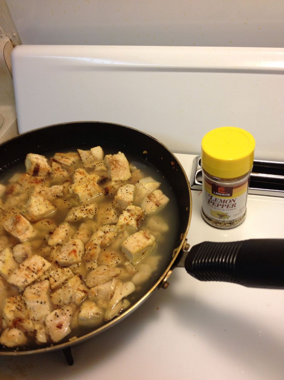 Everything else is made with salt. So we added Lemon Pepper (to taste) to the chicken & broth.