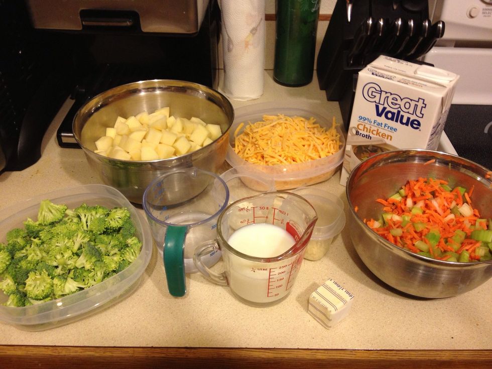 Everything is prepped. Now we are ready to cook. Give yourself about 30 minutes to chop and measure out things.