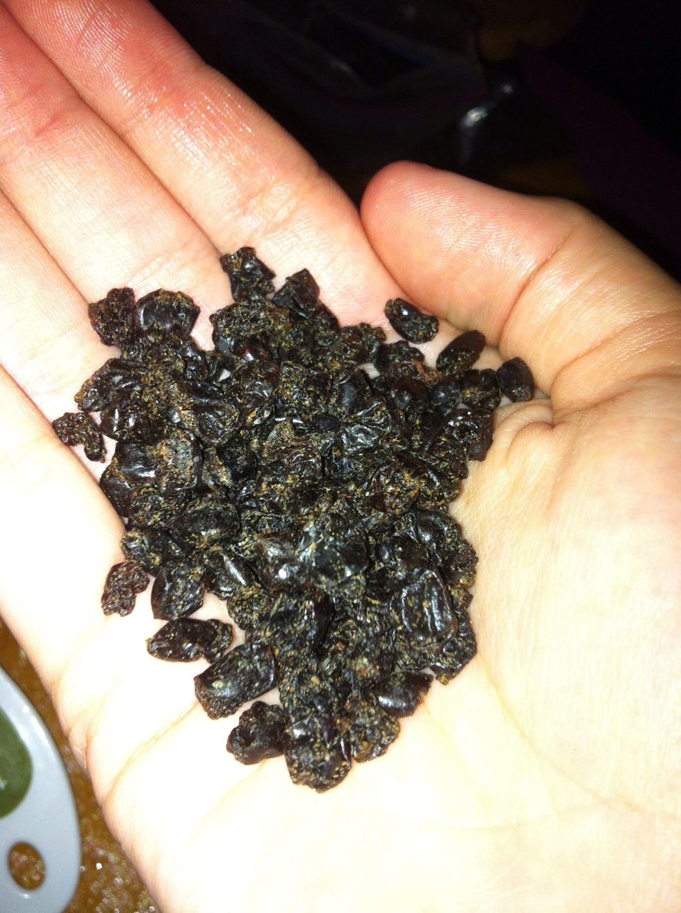 Eww! Bugs?! No no, Snapguide users, these are dried currants. Very similar to raisins. You can use raisins or dried cranberries would be nice too. Just a palmful of these.