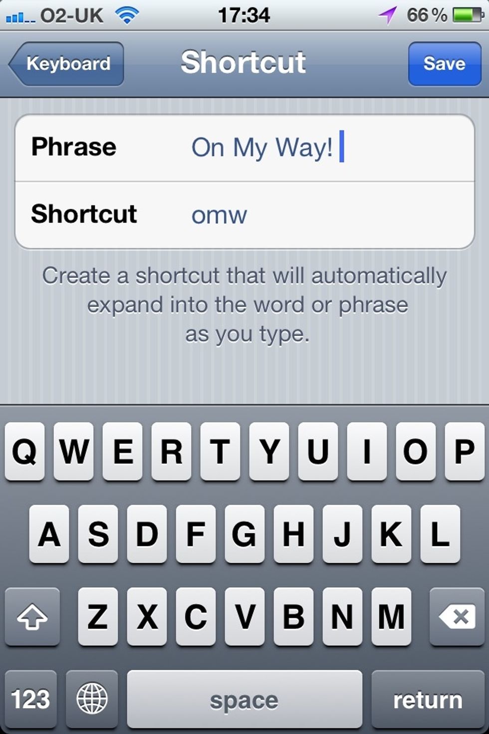 Example :) Click save once you have finished and thats you :) Hope this helps :)