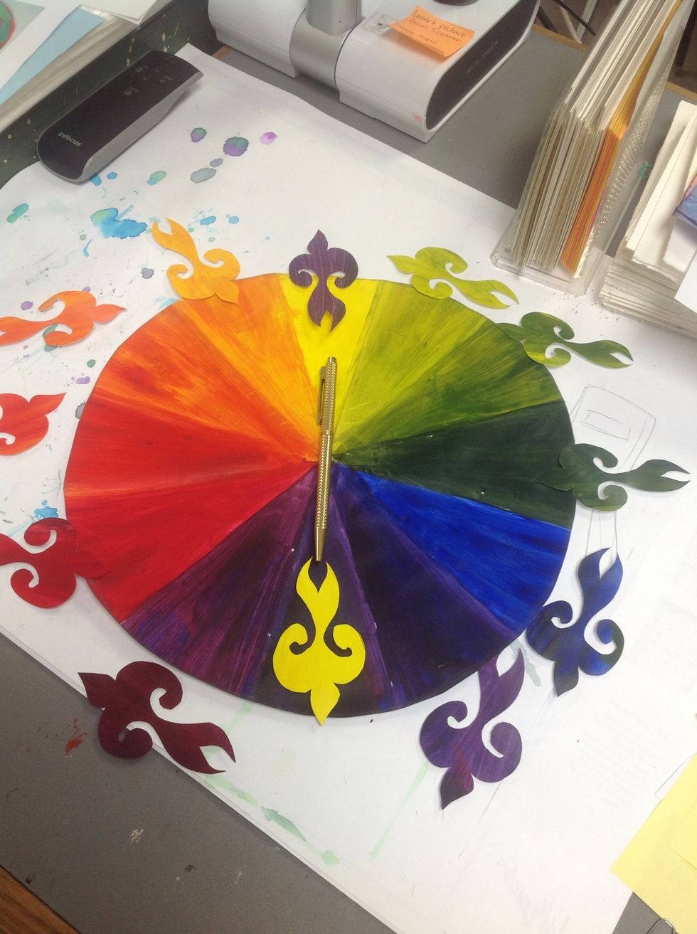 Example: purple and yellow are complementary colors.